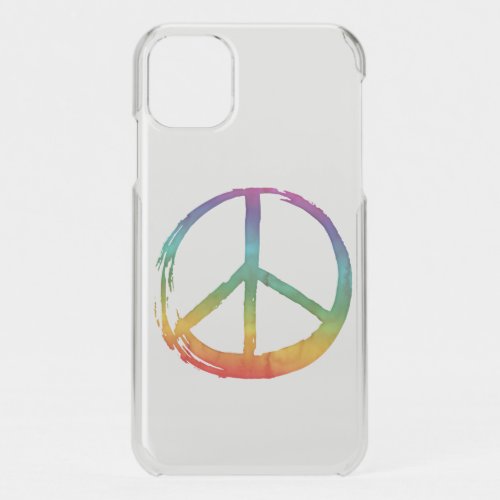 PEACE Symbol sign _ 60s Colorful Hippie Tie_Dye iPhone 11 Case