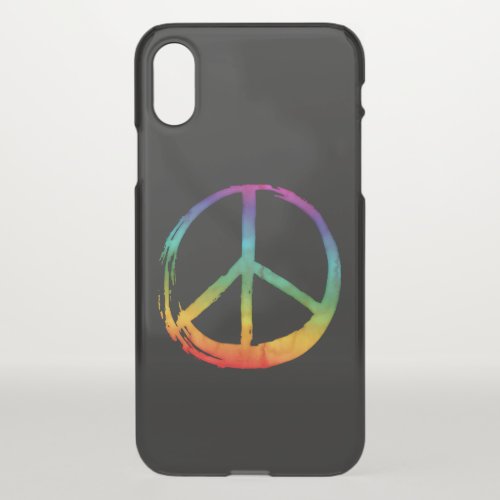 PEACE Symbol sign _ 60s Psychedelic Hippie Tie_Dye iPhone X Case