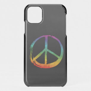 PEACE Symbol sign - 60s Psychedelic Hippie Tie-Dye iPhone 11 Case