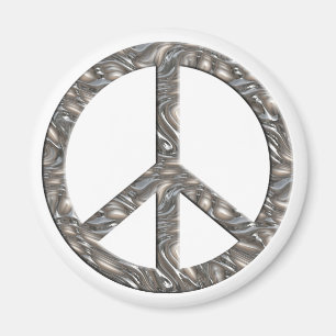 PEACE symbol  - SILVER Magnet