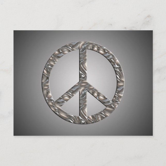 PEACE symbol  - SILVER Postcard (Front)