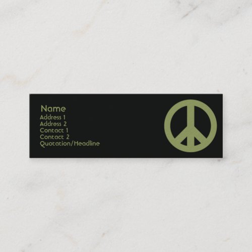 Peace Symbol - Skinny Business Card Template
