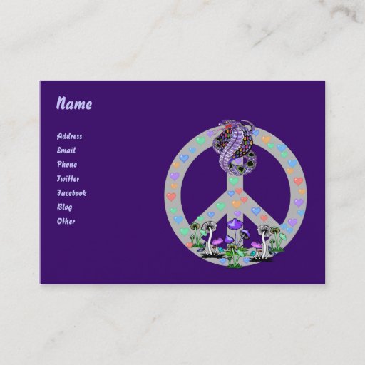 Customizable Peace Symbol Snake Business Card Template