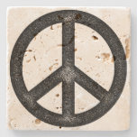 Peace Symbol Stone Coaster at Zazzle