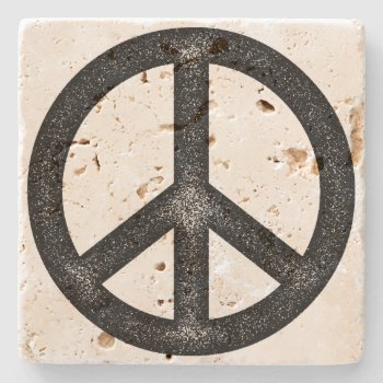 Peace Symbol Stone Coaster by Libertymaniacs at Zazzle