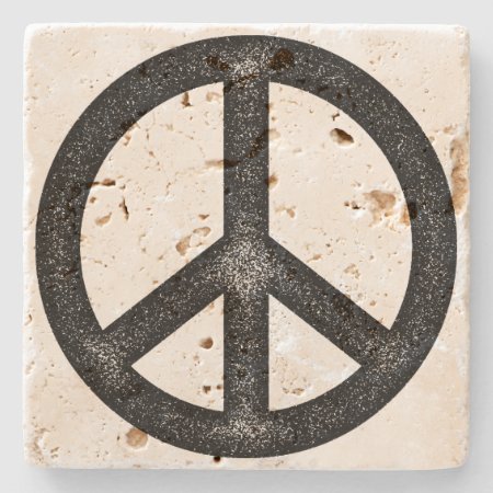 Peace Symbol Stone Coaster