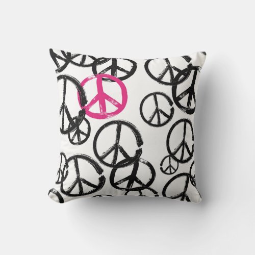 Peace symbol throw pillow