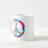 Peace Symbol Tie Dye Ink Coffee Mug (Front Left)