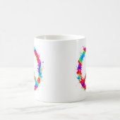 Peace Symbol Tie Dye Ink Coffee Mug (Center)