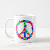 Peace Symbol Tie Dye Ink Coffee Mug (Left)