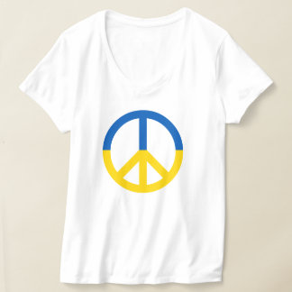 Peace Symbol Ukraine Blue Yellow Flag Colors T-Shirt