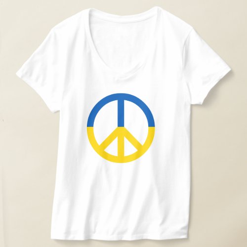 Peace Symbol Ukraine Blue Yellow Flag Colors T_Shirt