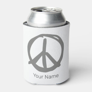 Peace Symbol Vintage Sign For Peaceful Hippie Can Cooler