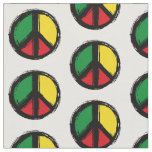 Peace Symbol with reaggae colors Fabric