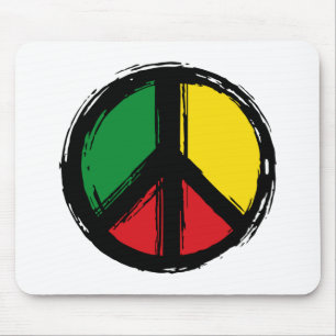 Peace Symbol with reaggae colors Mouse Pad