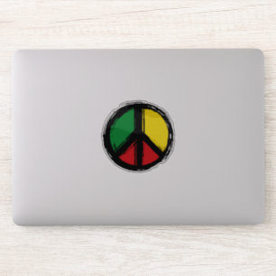 Peace Symbol with reaggae colors Sticker