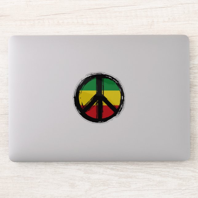 Peace Symbol with reaggae style Sticker (Computer)
