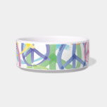 Peace Symbols Art Bowl<br><div class="desc">PEACE SIGN ART - These peace signs are in a multitude of colors. The art is from original watercolors paintings. No words are needed when the peace symbol is present - an international symbol of love, not war; of peace on earth; of peace in our hearts; of world peace. Celebrate...</div>