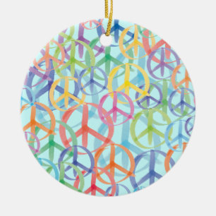 Peace Symbols Art Ceramic Ornament
