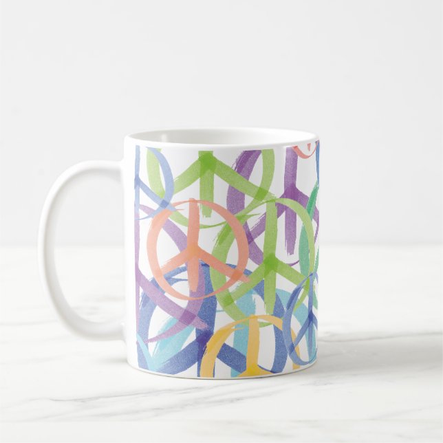 Peace Symbols Art Coffee Mug (Left)