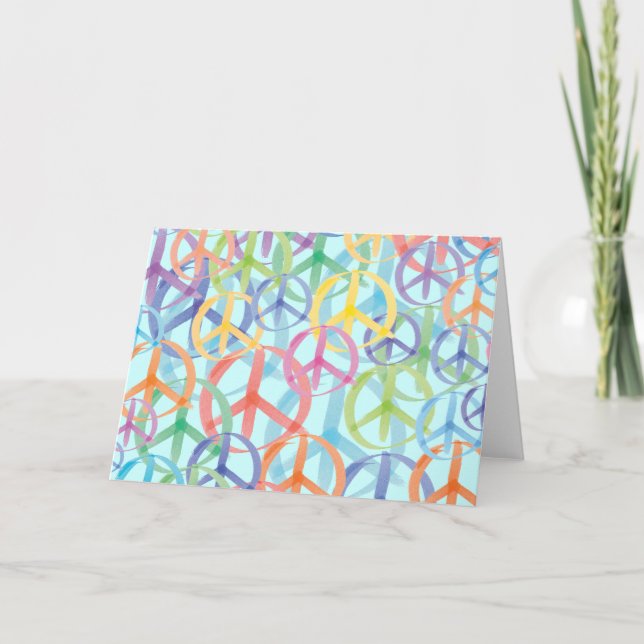 Peace Symbols Art Holiday Card (Front)