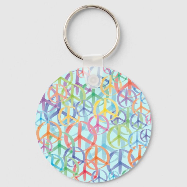 Peace Symbols Art Keychain (Front)