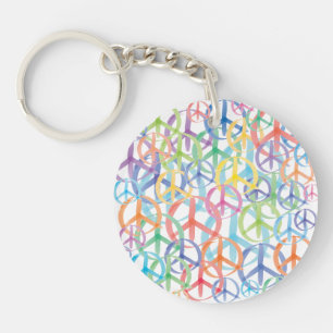 Peace Symbols Art Keychain