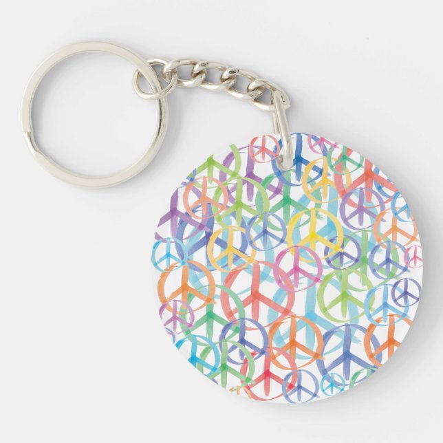 Peace Symbols Art Keychain (Front)