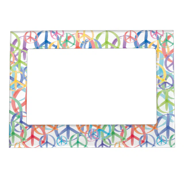 Peace Symbols Art Magnetic Photo Frame | Zazzle