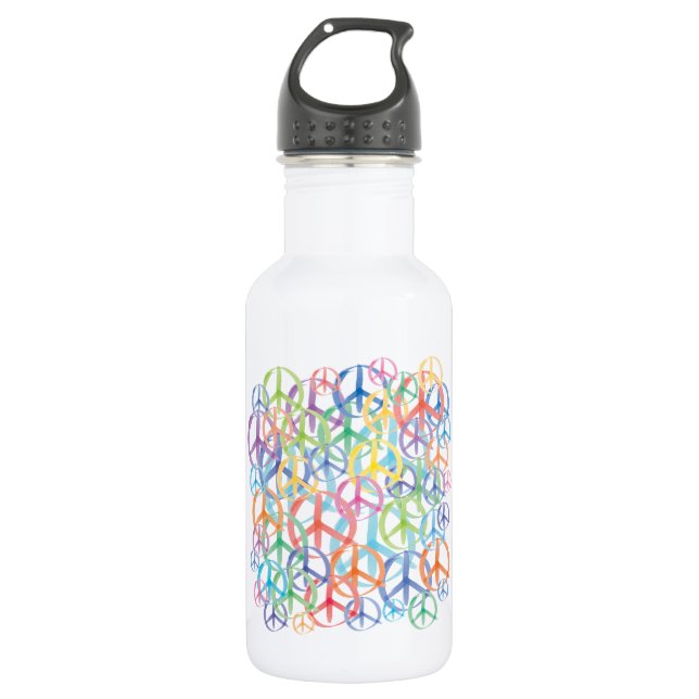 Peace Symbols Art Stainless Steel Water Bottle (Front)