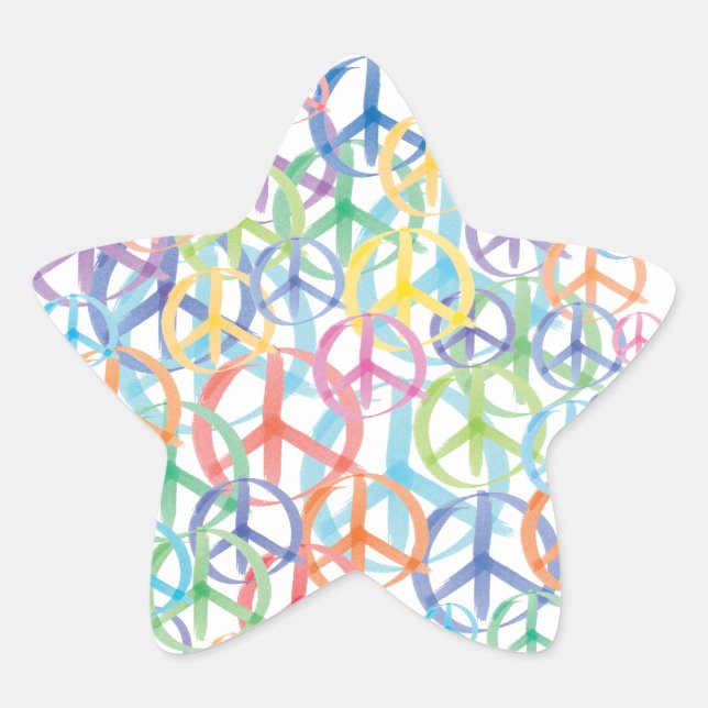 Peace Symbols Art Star Sticker (Front)