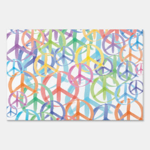 Peace Symbols Art Yard Sign