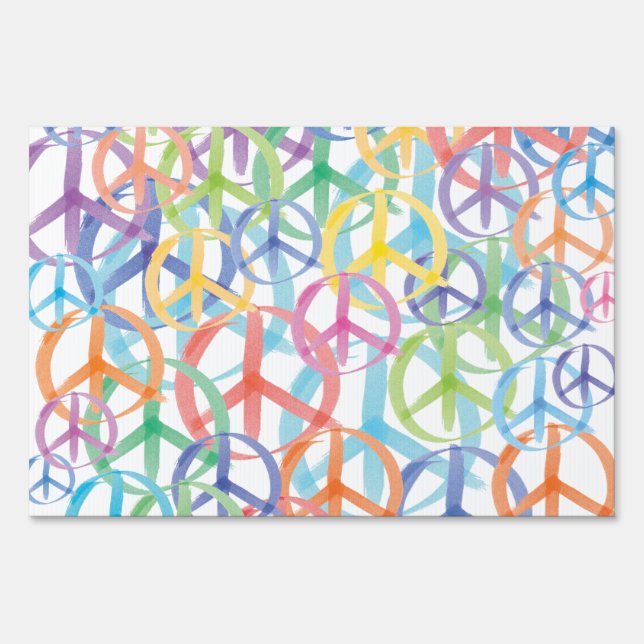 Peace Symbols Art Yard Sign (Front)