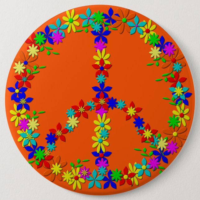 peace symbols, button (Front)