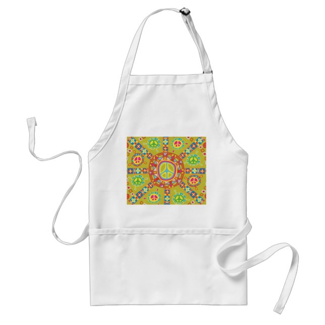 Peace Symbols Design Adult Apron (Front)