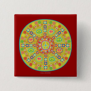 Peace Symbols Design Pinback Button