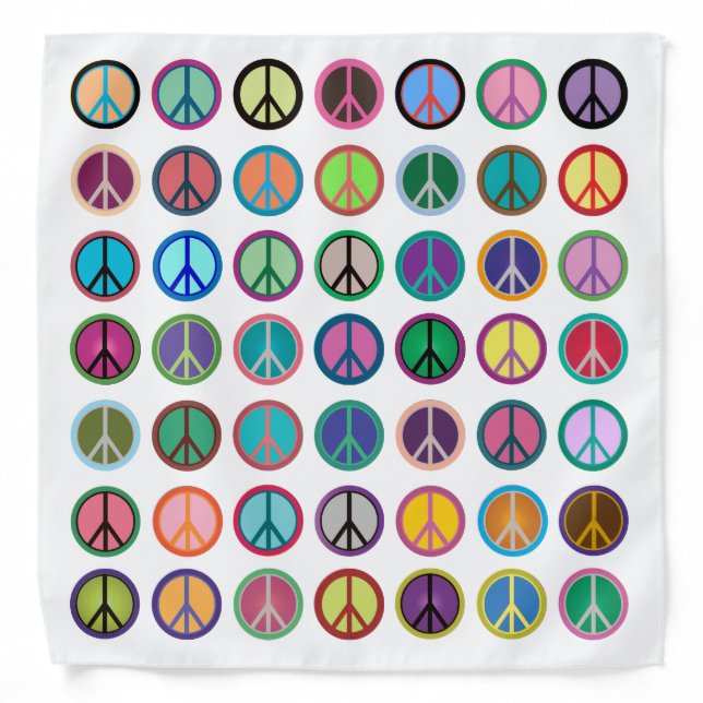 Peace Symbols in Color Bandana (Front)