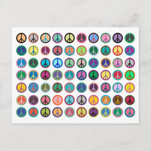 Peace Symbols in Color Postcard