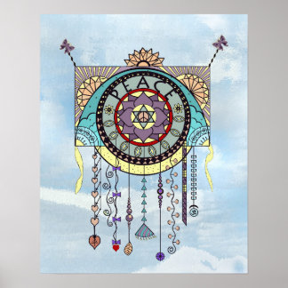 Peace Symbols Kite Dangle Print