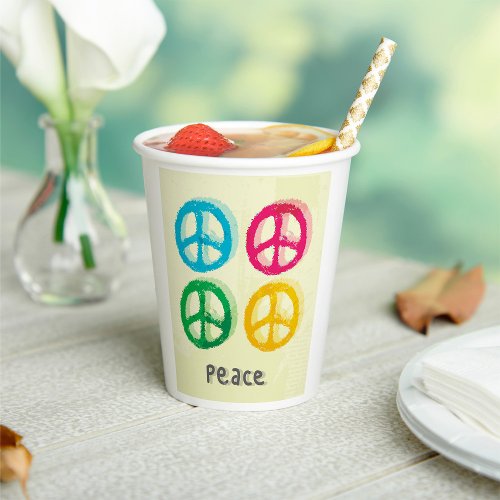 Peace Symbols Paper Cups