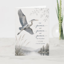 Peace Sympathy Card with Heron | Upanishads Quote