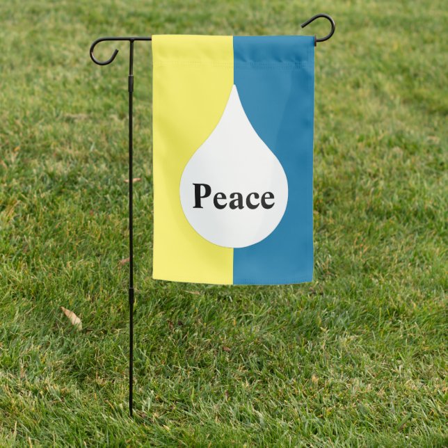  Peace Teardrop Garden Flag (In SItu)
