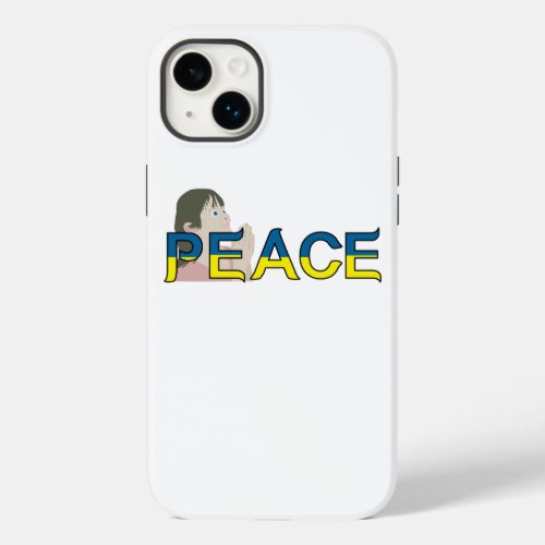Peace text with little girl praying Case_Mate iPhone 14 Plus Case