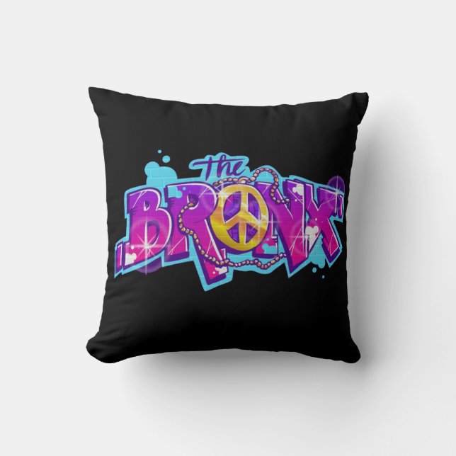 Peace The Bronx Throw Pillow (Front)