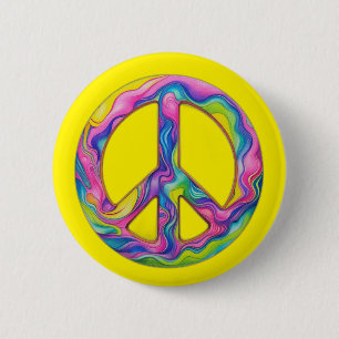Peace-Themed psychedlic Inspiring message Button