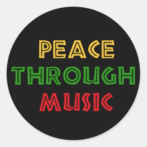 Peace Through Music Classic Round Sticker