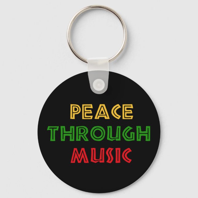 Peace Through Music Keychain (Front)