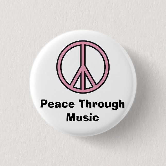 Peace Through Music Pinback Button (Front)
