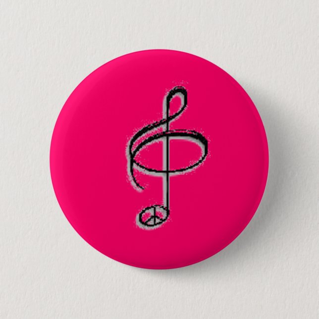 peace through music pinback button (Front)