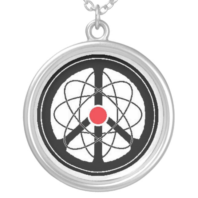 Peace Through Science Silver Plated Necklace (Front)